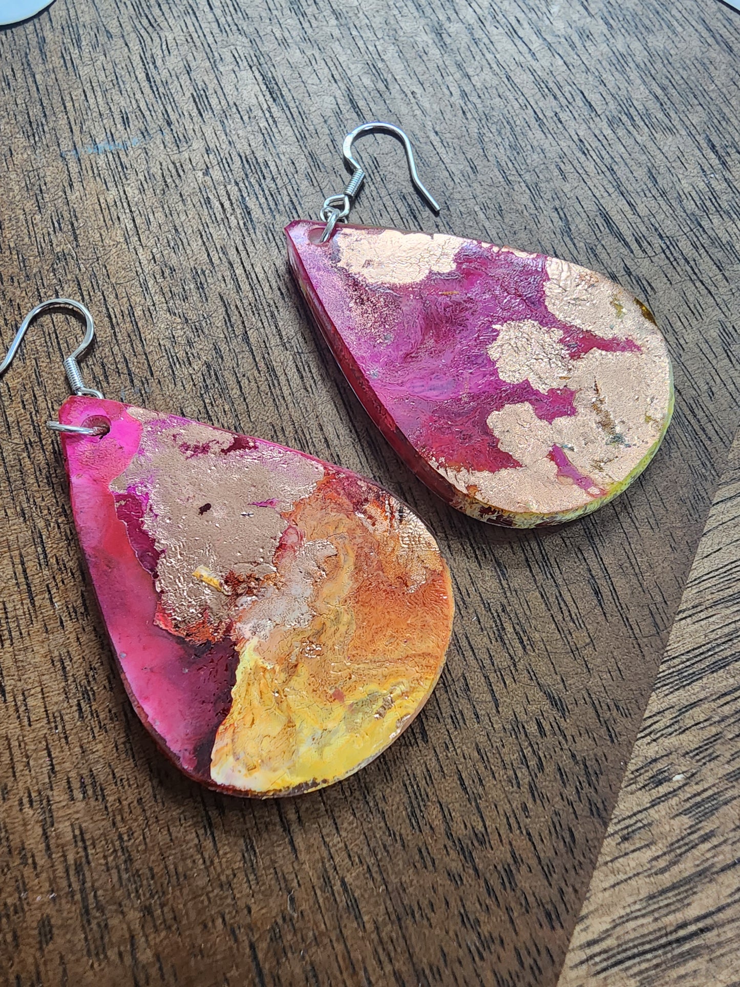 New Mexico Heart Zia earrings- pink