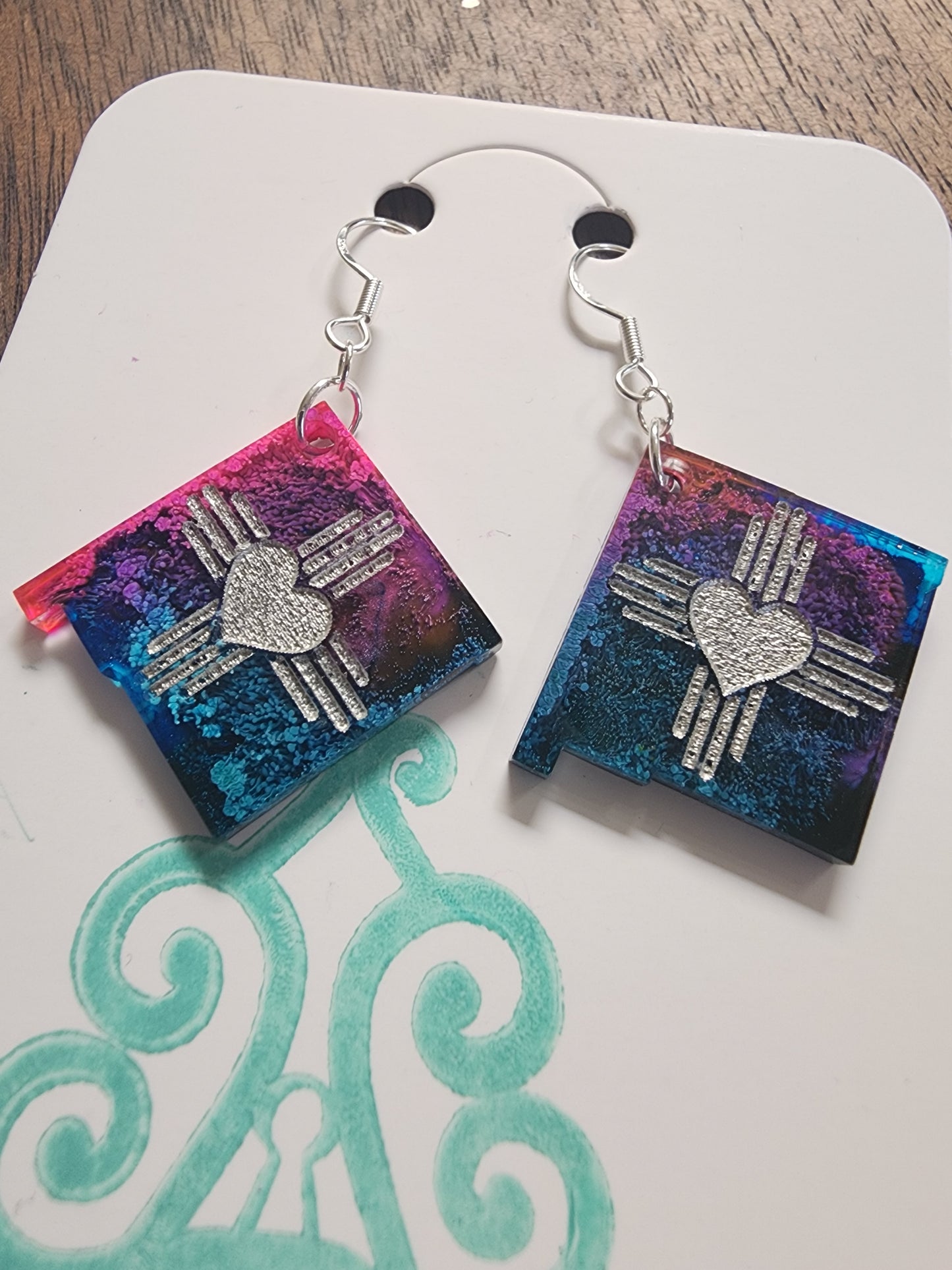 New Mexico Zia Heart State earrings