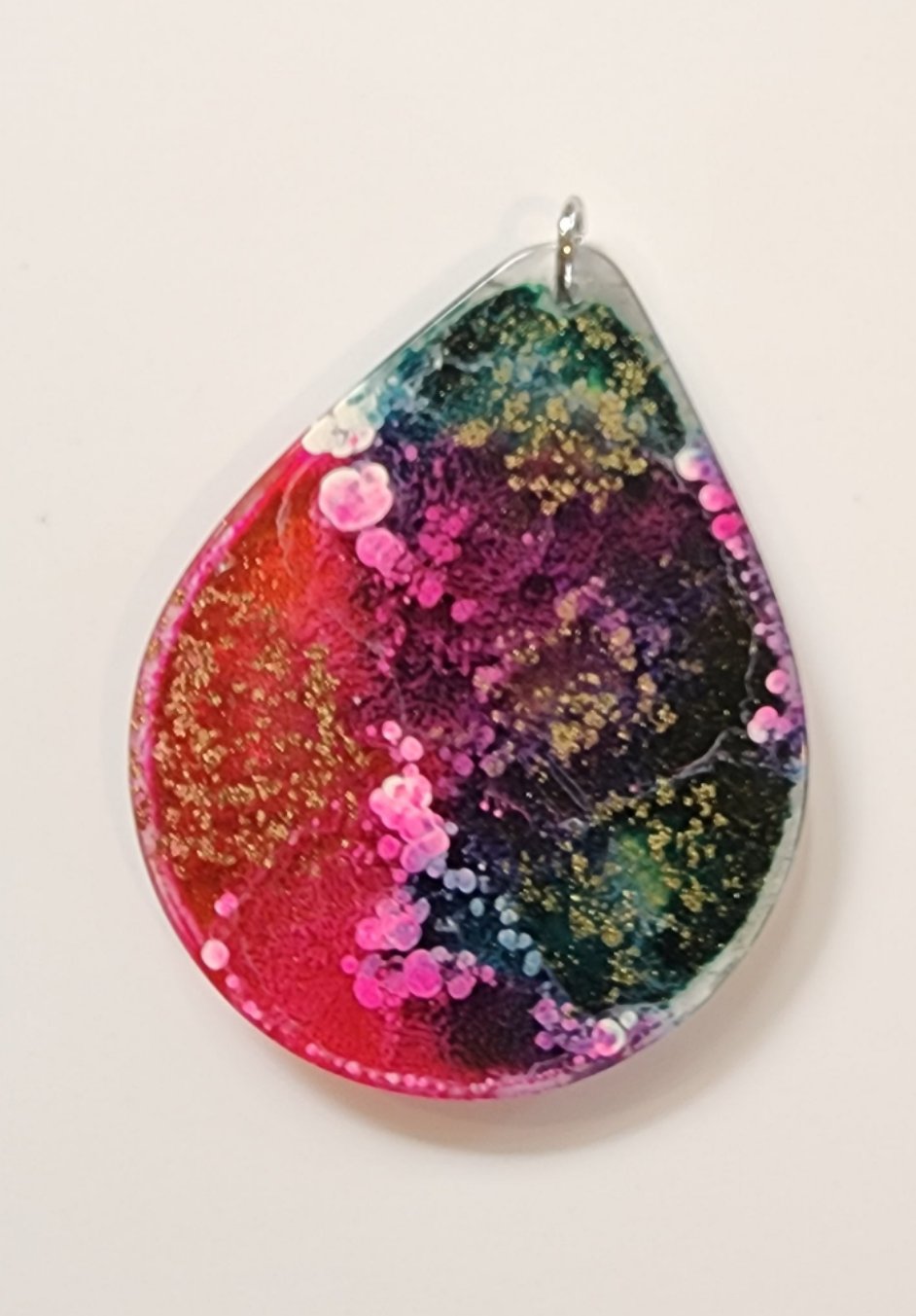 Alcohol ink pendant- tear drop pendant