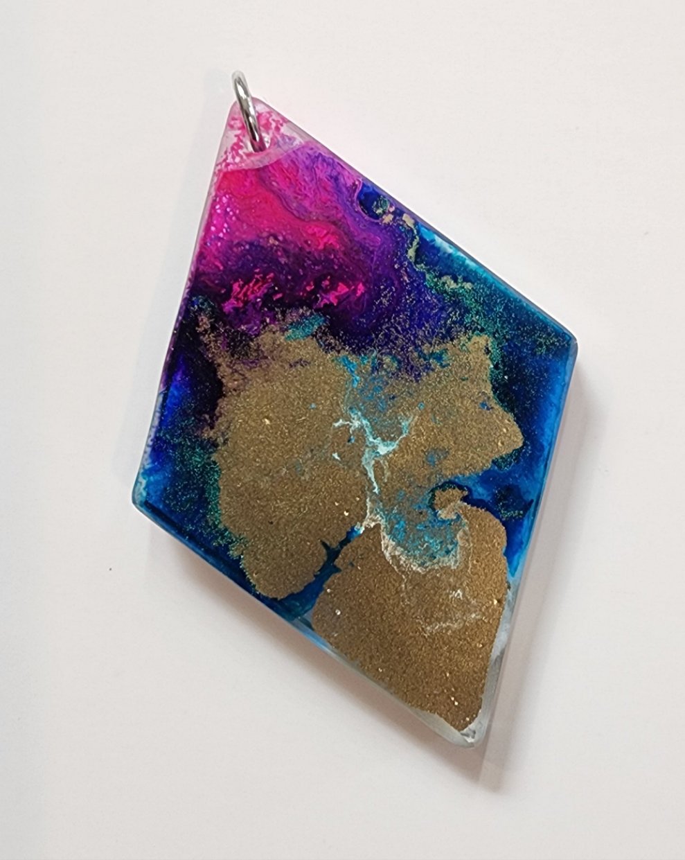 Alcohol ink pendant- diamond pendant