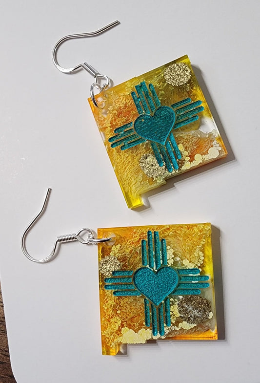 New Mexico Zia Heart State earrings