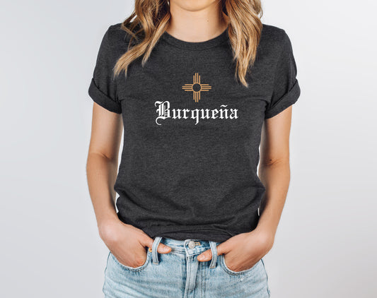 Burquena zia copper foil New Mexico Tshirt- Unisex Triblend