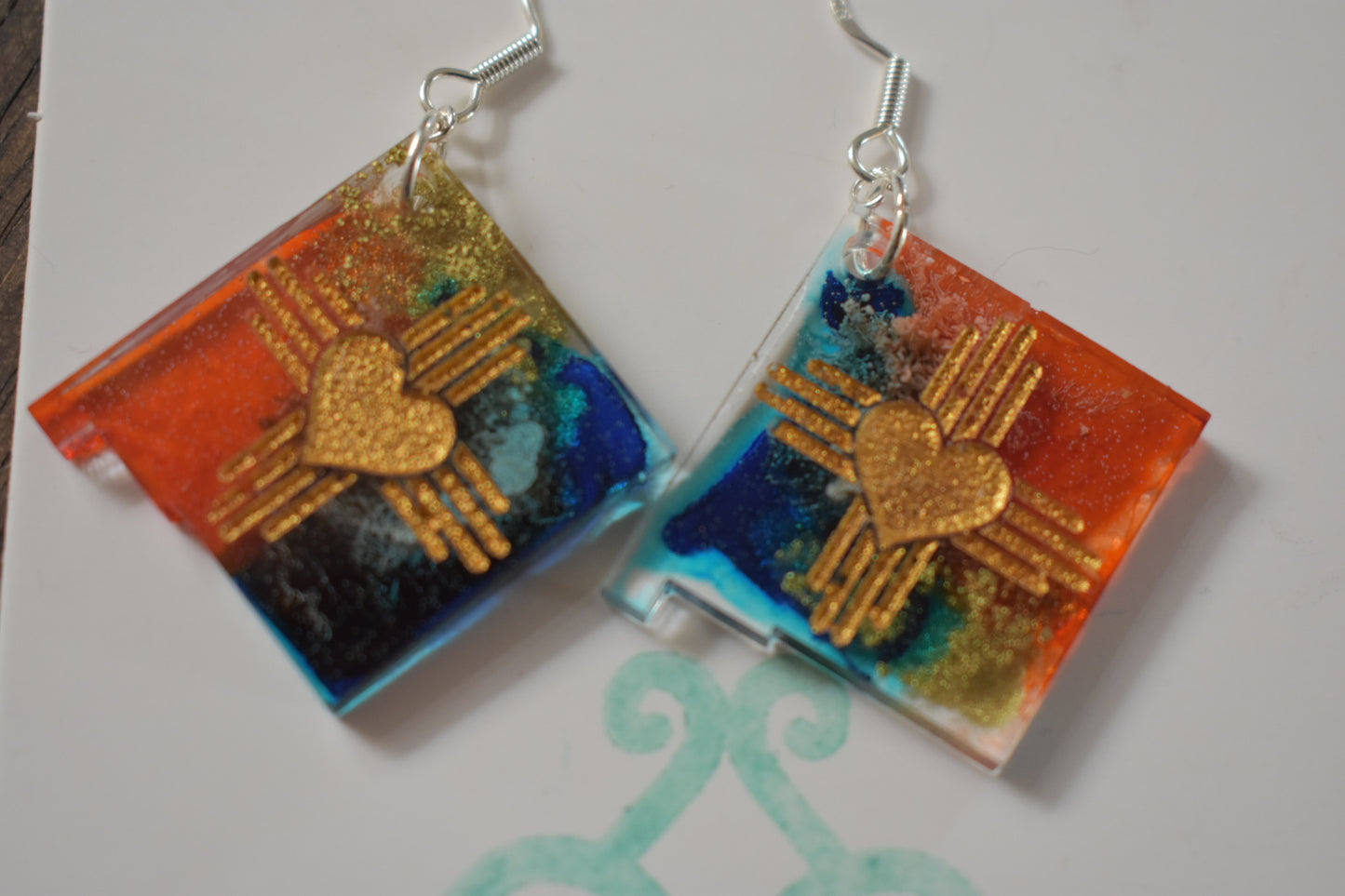 New Mexico Zia Heart State earrings