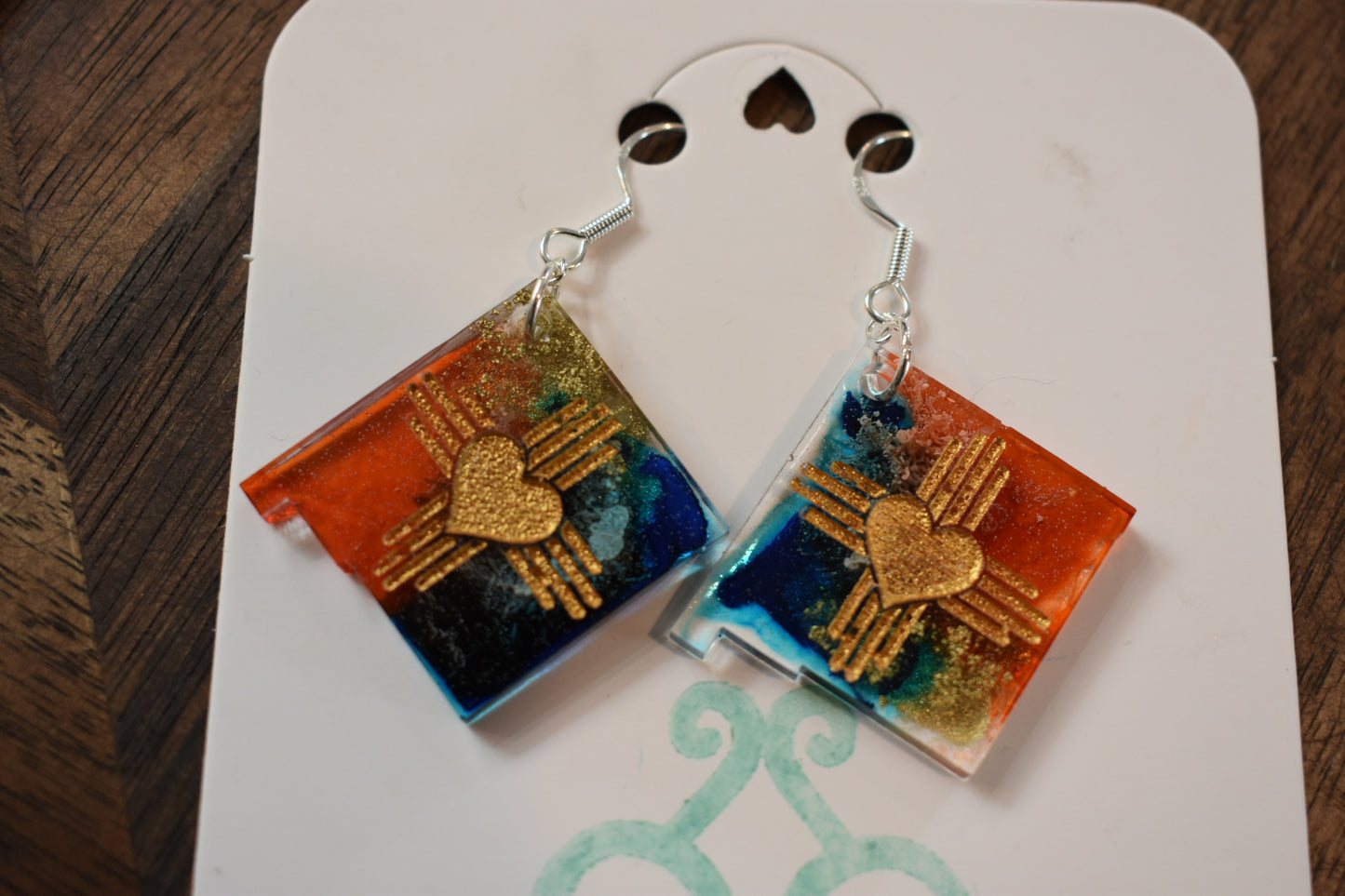 New Mexico Zia Heart State earrings