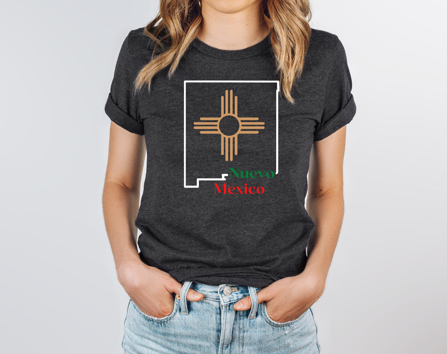 Nuevo Mexico in Red & Green shirt- Unisex Triblend