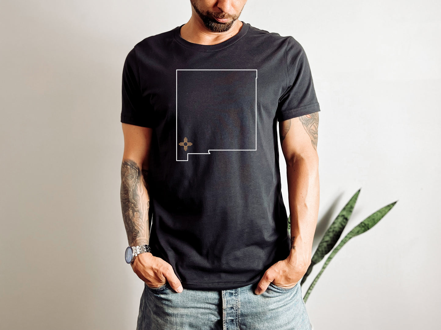 New Mexico zia state outline tee- Unisex Triblend